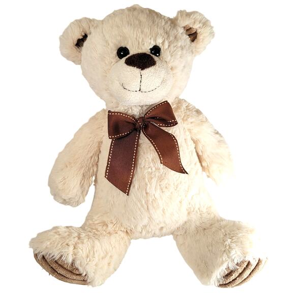 Teddy Bear 16" Plush Cream Brown Bow Stuffed Animal Dan Dee Collector’s Choice - Picture 2 of 16